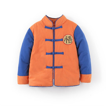 Autumn and winter dragon ball jacket thickened chinese style children's clothing