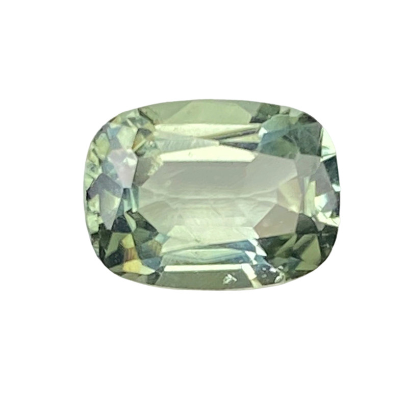1.3 carat natural green tourmaline bare stone cushion-shaped ring with clean and transparent inlaid pendant ring jewelry with certificate for women