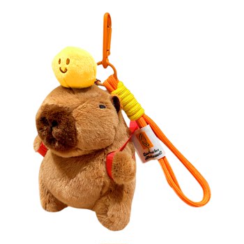 Cute plush capibara doll keychain