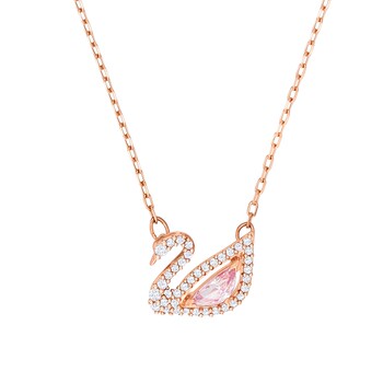 Swarovski swan pink swan necklace pendant accessories niche high-end gifts