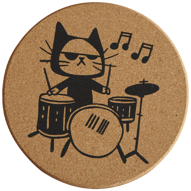 Baiyu Rock Cat Cork Pad Cute Anti-Slip Insulated Heat-Anti-Scalding Coaster Pot Pad Anti-Scalding Pad Desktop Protection