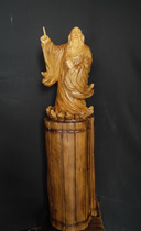 Root carving old cedar wooden figures put in a wooden carving figure for home gift collection of boutique figures