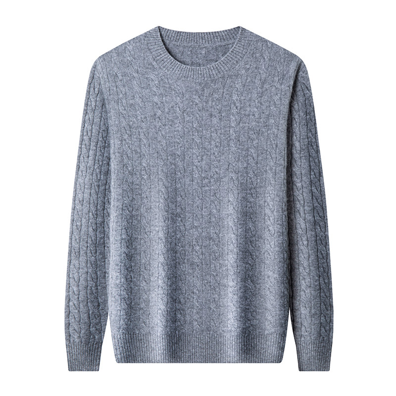 Chunzhu Men's Cashmere Sweater Round Neck Jacquard New Autumn and Winter Style