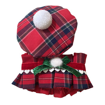 Cat beret plaid neck scarf christmas costume dog collar bib pet christmas hat neck scarf