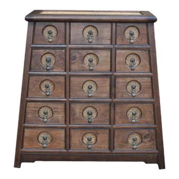 Changqingtang solid wood living room entrance cabinet rattan storage cabinet