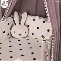 High-end Yi Kangsheng crib surround pure cotton anti-collision crib bedding set four seasons cotton childrens spliced ​​bed bed