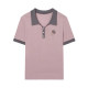 Fengzhu A'nan ສີກົງກັນຂ້າມ Polo collar lyocell ເສື້ອຍືດແຂນສັ້ນຜູ້ຍິງຍອດນິຍົມປີ 2026 ໃໝ່ໆ