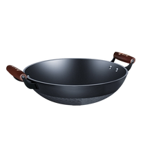 Iron Xiaoxin double ear iron pan frying pan Home frying pan old raw iron pan gas stove suitable without coating non-stick pan