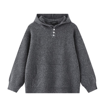 Dream made wool blend button hooded sweater men's autumn lazy style casual couple pullover sweater Dream made wool blend button hooded sweater men's autumn lazy style casual couple pullover sweater