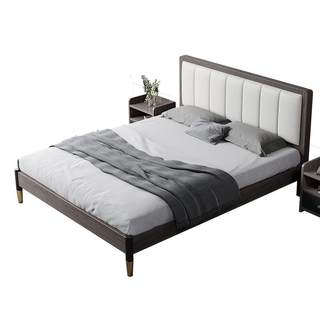 Solid wood bed modern minimalist master bedroom 1.5m double bed 1.2m economical rental house home 1.8m single bed frame