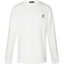 (Modal) Lilang official long-sleeved sweatshirt mens round neck 2024 autumn textured jacquard stretch T-shirt tops for men