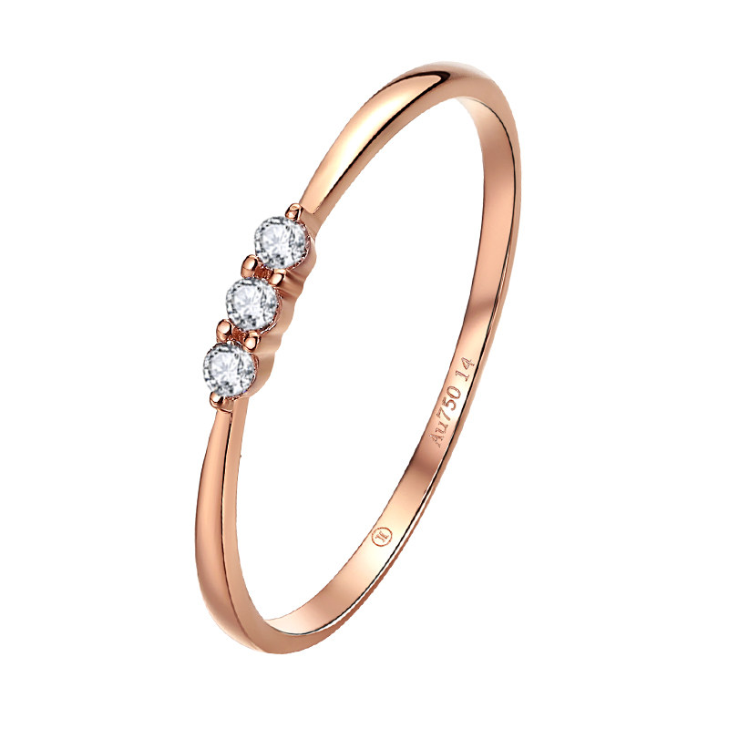 Simple, exquisite and fresh 18K gold ring