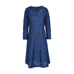 Martino Blue V-neck Jacquard Dress Slim Fit Long Skirt Banquet Senior Sentiment Dress Spring and Summer New Arrival