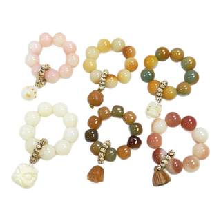 天然正品白玉菩提根合集手捻手把件女孩绕指柔文玩配饰礼物小串真