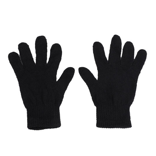 1 pair of black adult knitted gloves