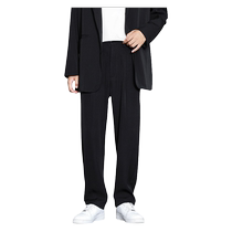 Drape suit trousers for men in spring and summer thin style trendy Hong Kong style ins trend loose straight casual trousers