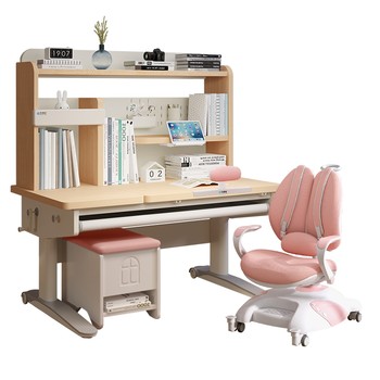 Solid wood children's study table, primary and secondary school student desk, writing table, liftable table and chair package, household desk and chair