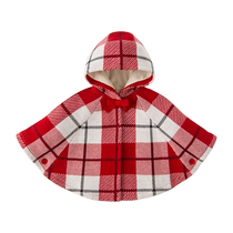 (Off-season clearance) David Bella childrens cape coat autumn clothes girls tops baby cape plus fleece clothes