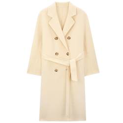 MindBridge double-breasted woolen coat for women winter new style belted waist double-sided woolen coat