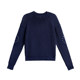 Sweater cotton round neck jersey navy blue