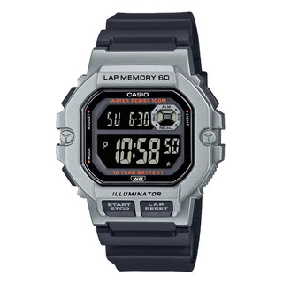 CASIO卡西欧小方块手表男学生复古多功能防水电子表WS-1400H 新款