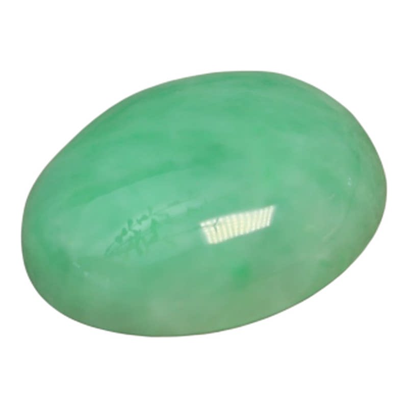 Full green Myanmar natural A-grade jade oval egg noodles