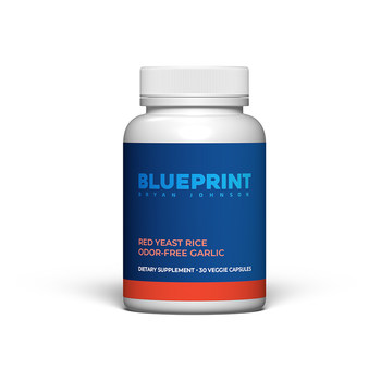 Blueprint red yeast rice unflavored garlic capsules 30 ແຄບຊູນ