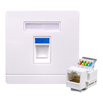 Jueli 86 type telephone network socket Category 6 Gigabit network cable panel single and double port CAT6 free computer module