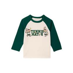 TeenieWeenie Kids Bear Children's Clothing 24 Spring New Men's and Women's Baby Round Neck Contrast Color Raglan Sleeve T-Shirt