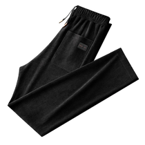 Hong Kong high-end drapey chenille casual pants for men autumn and winter loose sports pants winter plus velvet corduroy pants