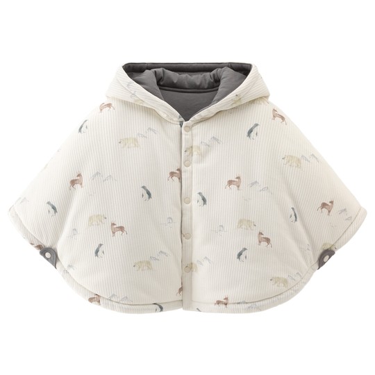 Quirky Bear Baby Padded Hooded Cape to keep warm when going out