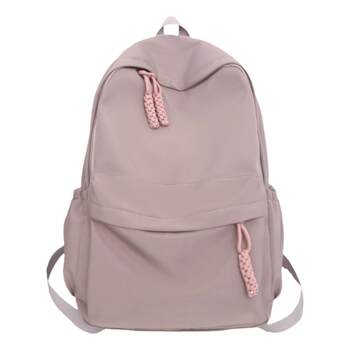 Japanese Style ins Schoolbag for Women, Burgundy Pure Color, Large Capacity Backpack, Junior High School, High School, College Student, Simple and Lightweight Backpack