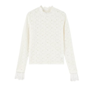 Qiushui yiren turtleneck slim lace top elegant top