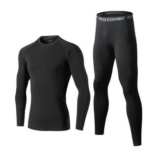 速干紧身衣套装男跑步健身训练服秋冬运动保暖内衣高弹打底裤登山