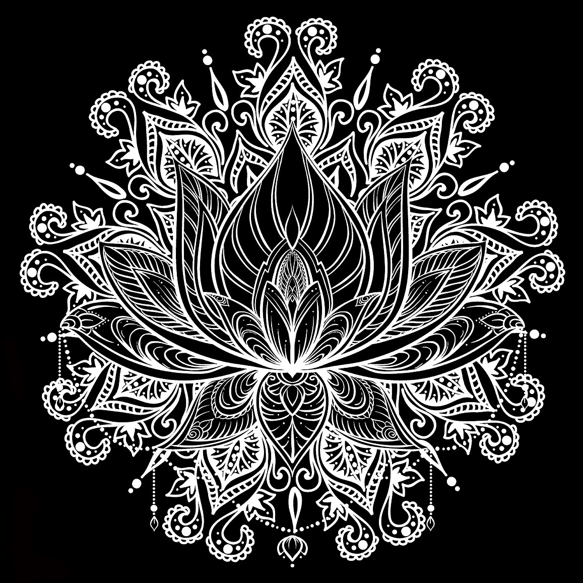 Mandala Lotus Lucky Hand Gold Painting Sketch Meditation Stress Relief Coloring DIY Hand-Painted Coloring Decorative Painting