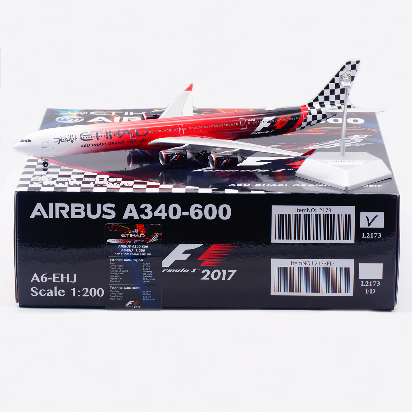 SQ Wings 1:200 合金飞机模型阿提哈德航空A340-600 A6-EHJ F1-淘宝