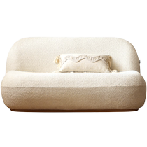 Genji Muyu lamb velvet sofa Nordic simple living room ins style light luxury small apartment double cream style sofa
