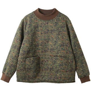 孔雀飞飞冬装韩版大码遮肉印花套头复古女士卫衣女款2025新款加绒