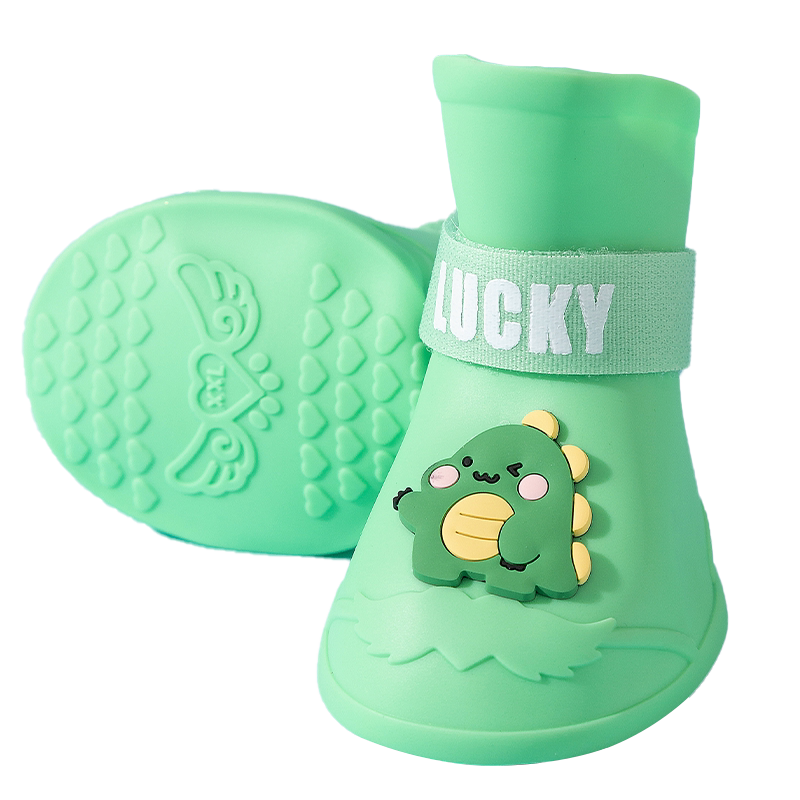 Hippie dog large dog cartoon silicone rain boots anti-slip