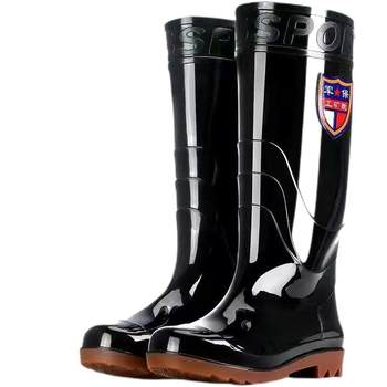 ເກີບປ້ອງກັນແຮງງານຜູ້ຊາຍສູງເທິງນ້ໍາເກີບຫນາ soled wear-resistant mid-top rain boots waterproof non-slip low-top rain boots water shoes men's water boots