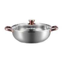 Chuidahuang hot pot 304 stainless steel compound bottom soup pot household multi-functional gas induction cooker universal 28 30cm