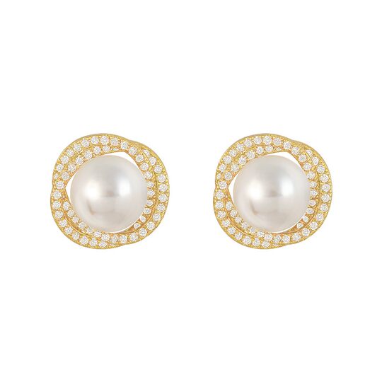 金色珍珠耳钉女2025新款爆款高级感气质大气耳环轻奢小众秋冬耳饰