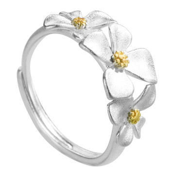 Wuyue old silver shop pure silver 999 osmanthus ring for women