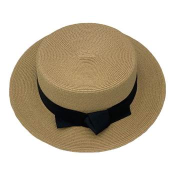 Straw hat travel photo japanese women's summer flat hat