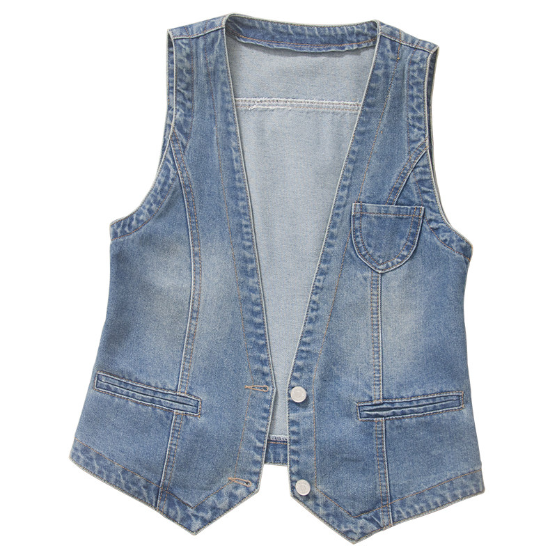 Denim vest vest for women short style with high-end and comfortable exterior