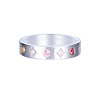Natural colored tourmaline ring with cultivated diamond S925 sterling silver simple fashionable unisex design men and women's ring