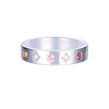 Natural colored tourmaline ring with cultivated diamond s925 sterling silver simple fashionable unisex design men and women's ring