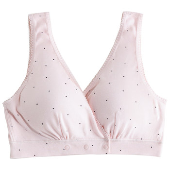 Pure cotton nursing bra, postpartum cross-style breastfeeding maternity bra, vest-style sleeping bra, spring and autumn special large size