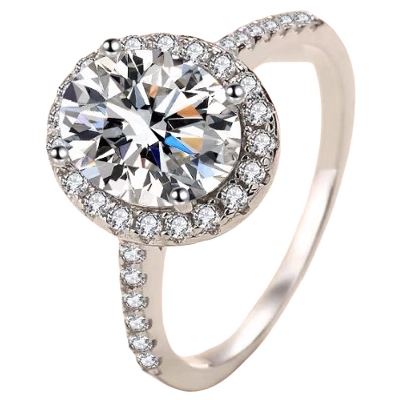 925 silver plated 18K gold moissanite pigeon egg ring