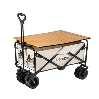 Camping cart logo custom foldable stall cart